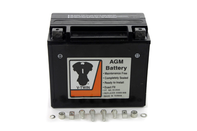 AGM Sealed 12 Volt Black Battery for 1991-1996 Harley Big Twins