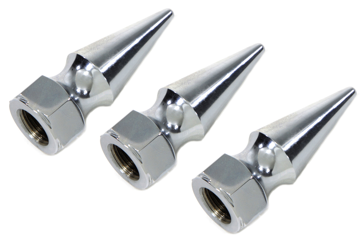 Chrome Pike Nut Fine, 3/8"-24 Thread - 3 Pack