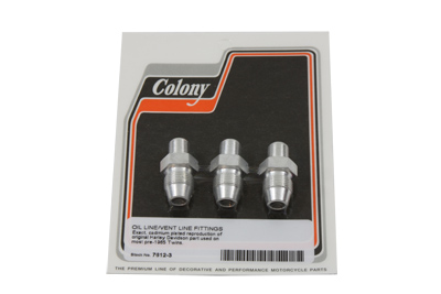 Cadmium Oil Line Fitting for 1936-64 Big Twins - 3 Pack