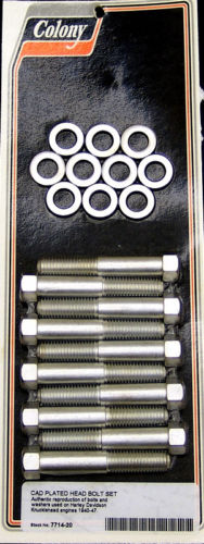 Cadmium FL 1940-1947 Stock Cylinder Head Bolt Kit