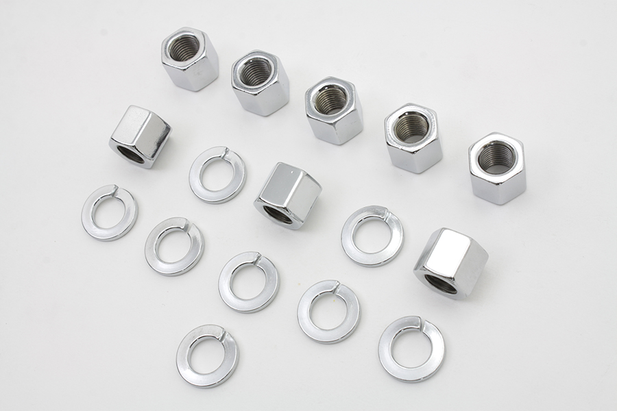 Chrome Stock Cylinder Base Nuts and Washers 1929-85 G, WL & XL