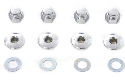 Rocker Shaft End Nut Stock Chrome Allen Type for 1971-85 Shovels