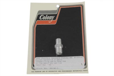 Rocker Box Feed Line Nipple, Cadmium for 1936-41 EL & FL