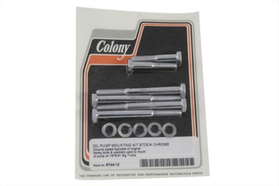 Oil Pump Mount Kit Stock Chrome for Harley 1978-1991 Big Twins