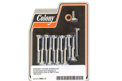 Primary Cover Screw Kit Chrome for XLH 1967-1970 Harley