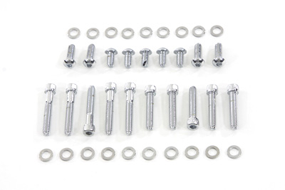 Primary Cover Screw Kit Knurled Chrome for Harley FLT 1999-2006